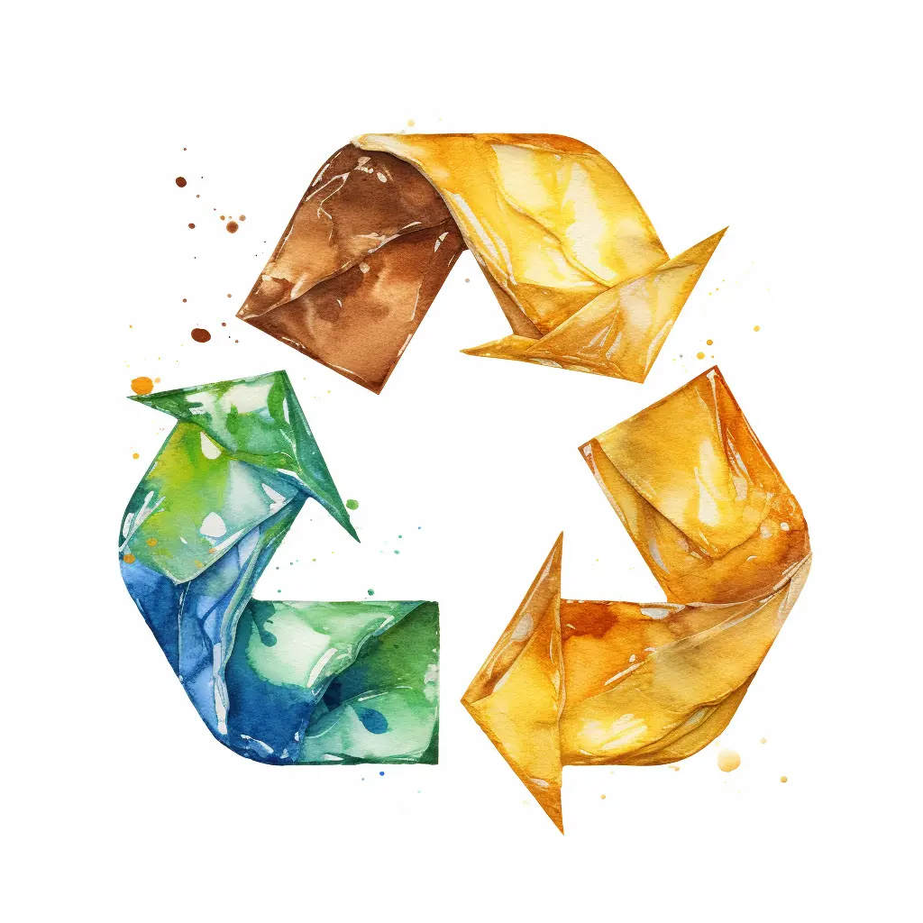 Ein Recycling-Symbol auf weißem Hintergrund